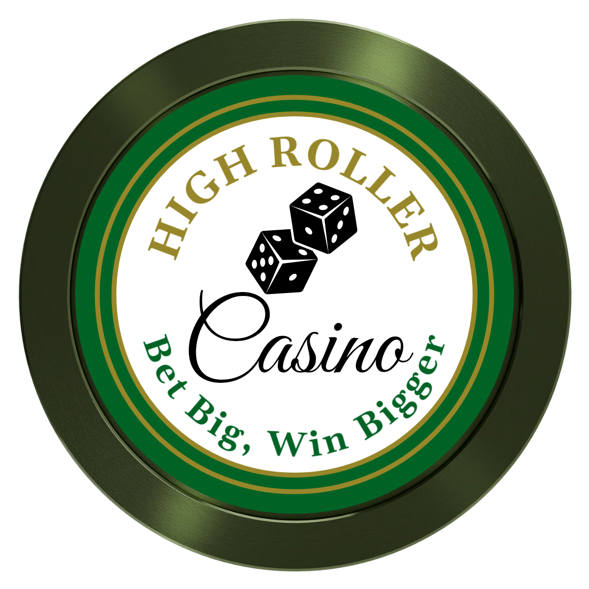 High Roller Casino Aluminum Poker Card Guards - Green - Back