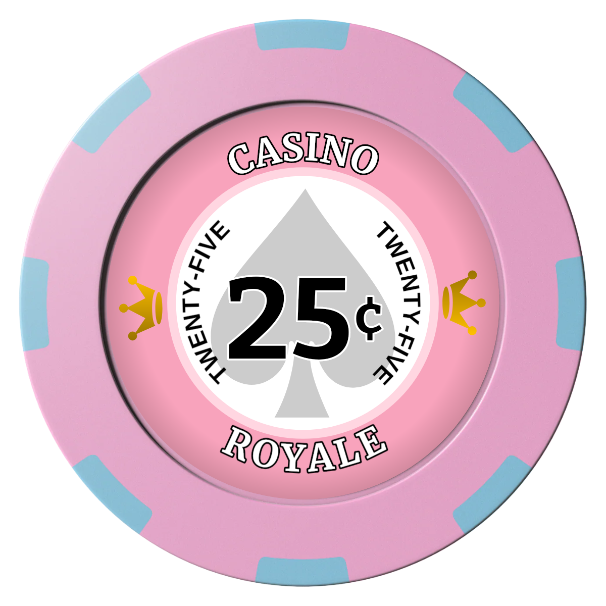 Casino Royale Clay Poker Chips - Pink / 8 Spot (2 Tone) / 40mm - Front