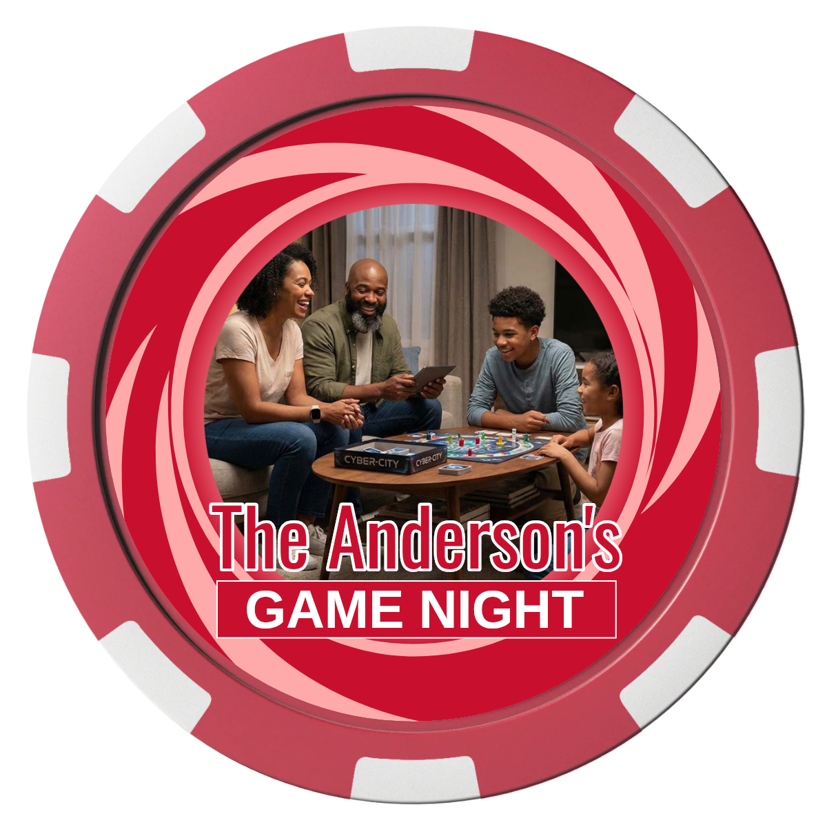 Anderson's Game Night Magnetic Composite Poker Chips - Red / 8 Spot - Back
