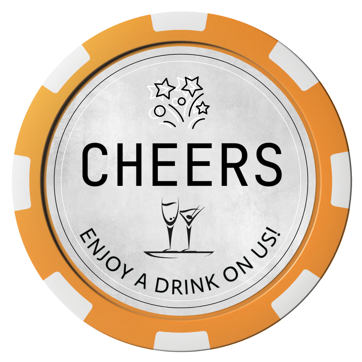 Chique Wedding Token Composite Poker Chips - Orange / 8 Spot - Front