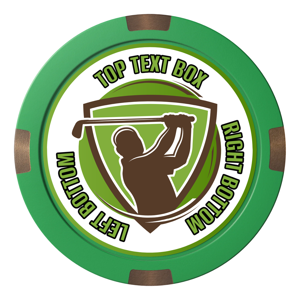 The Golfer Composite & Metal Hybrid Poker Chips - Green - Front