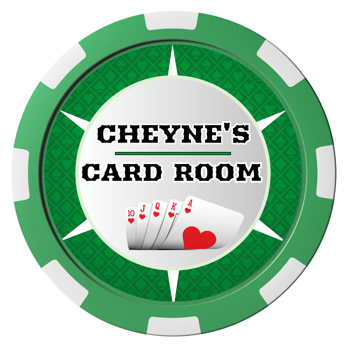 Cheyne's Card Room Magnetic Composite Poker Chips - Green / 8 Spot - Back