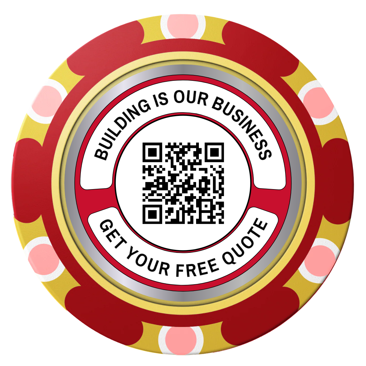 Acme Construction Clay Poker Chips - Red / Monte Carlo / 40mm - Front