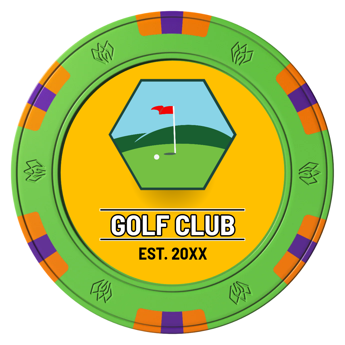 Birdy Bevy Clay Poker Chips - Green / 6 Spot Gem / 43mm - Front