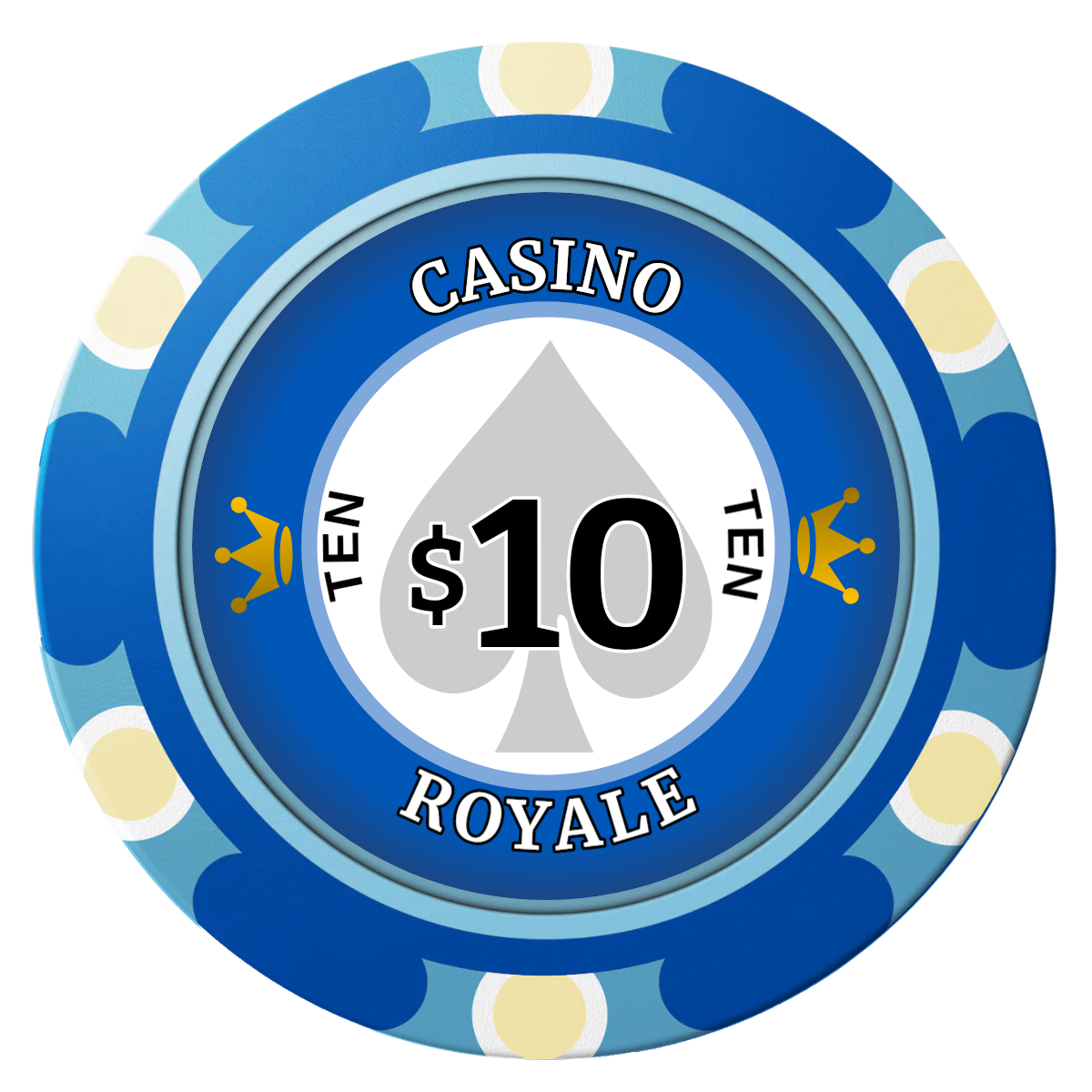 Casino Royale Clay Poker Chips - Blue / Monte Carlo / 40mm - Front