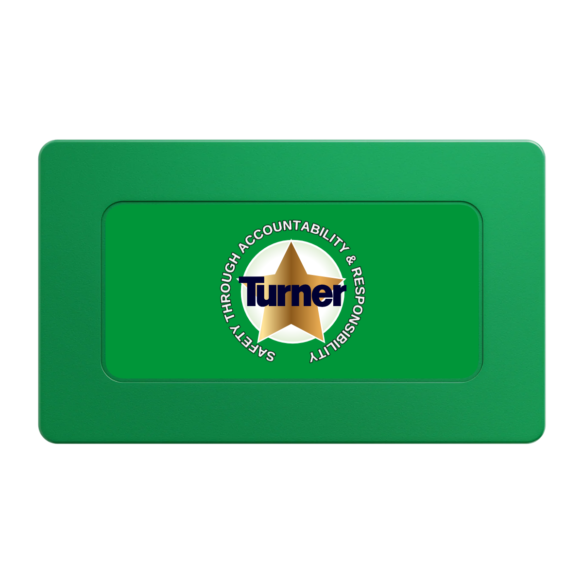 Safety Star Rectangular Poker Chip Plaques - Green - Back