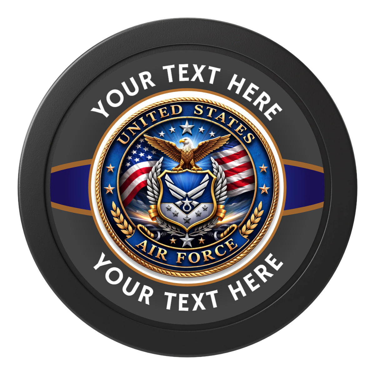Air Force 2" Oversized Poker Chips - Black - Front