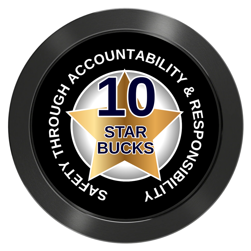 Safety Star Aluminum Poker Chips - Black - Front