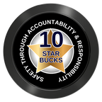 Safety Star Aluminum Poker Chips - Black - Front