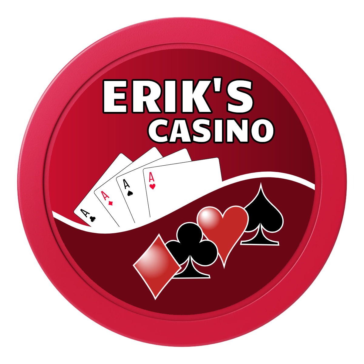 Erik's Casino 2" Composite Dealer Button - Red - Back