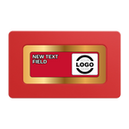 Simple Gold Ring Rectangular Poker Chip Plaques - Red - Back