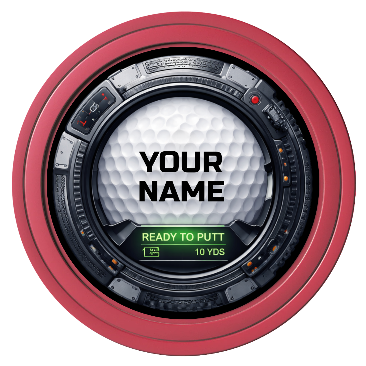 Auto Marked IV Composite Poker Chips - Red / Solid - Front