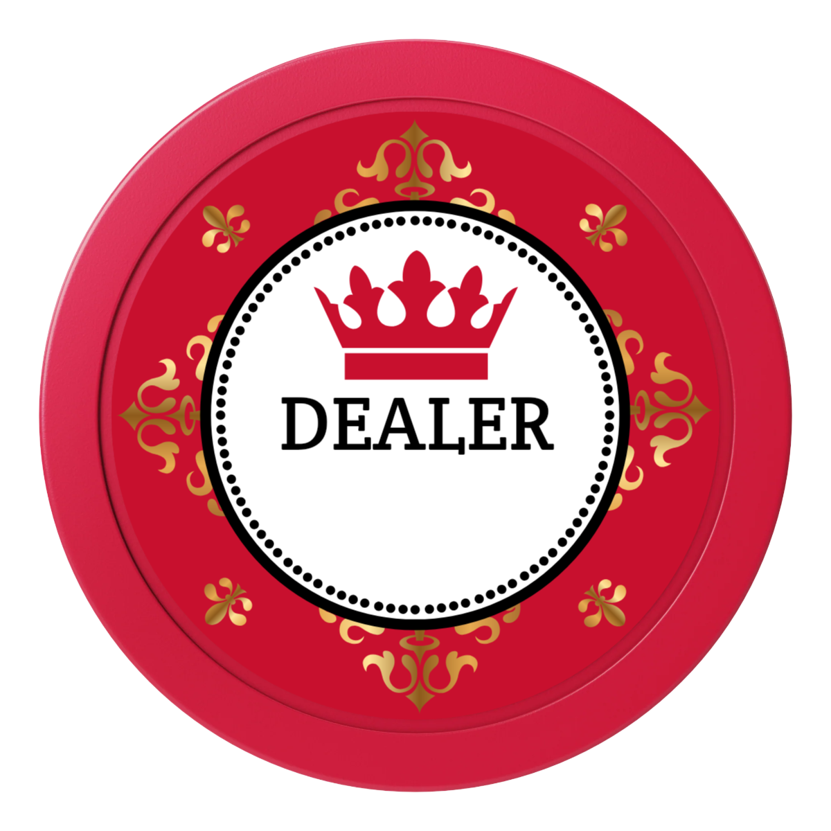 Monaco #001 2" Composite Dealer Button - Red - Back