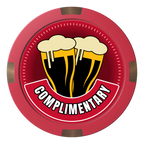 Double Pint 2 Composite & Metal Hybrid Poker Chips - Red - Back