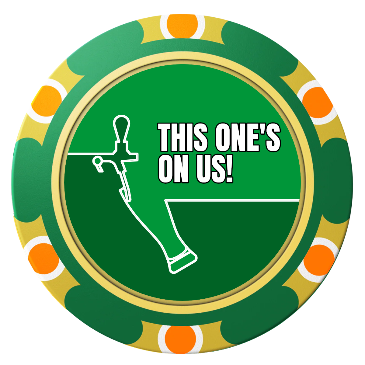 I'd Tap That Clay Poker Chips - Green / Monte Carlo / 40mm - Front