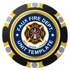 Faux Fire Dept. #01 Clay Poker Chips - Black / Monte Carlo / 40mm - Back