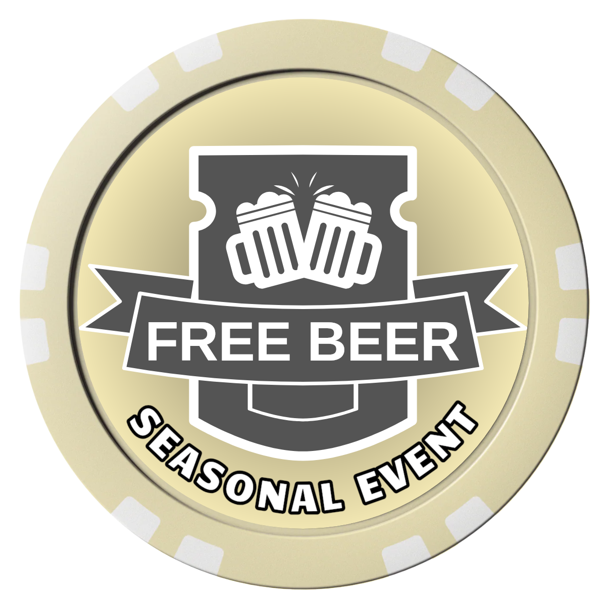 Craft Beer #001 Composite Poker Chips - Ivory / Double Stripe - Front