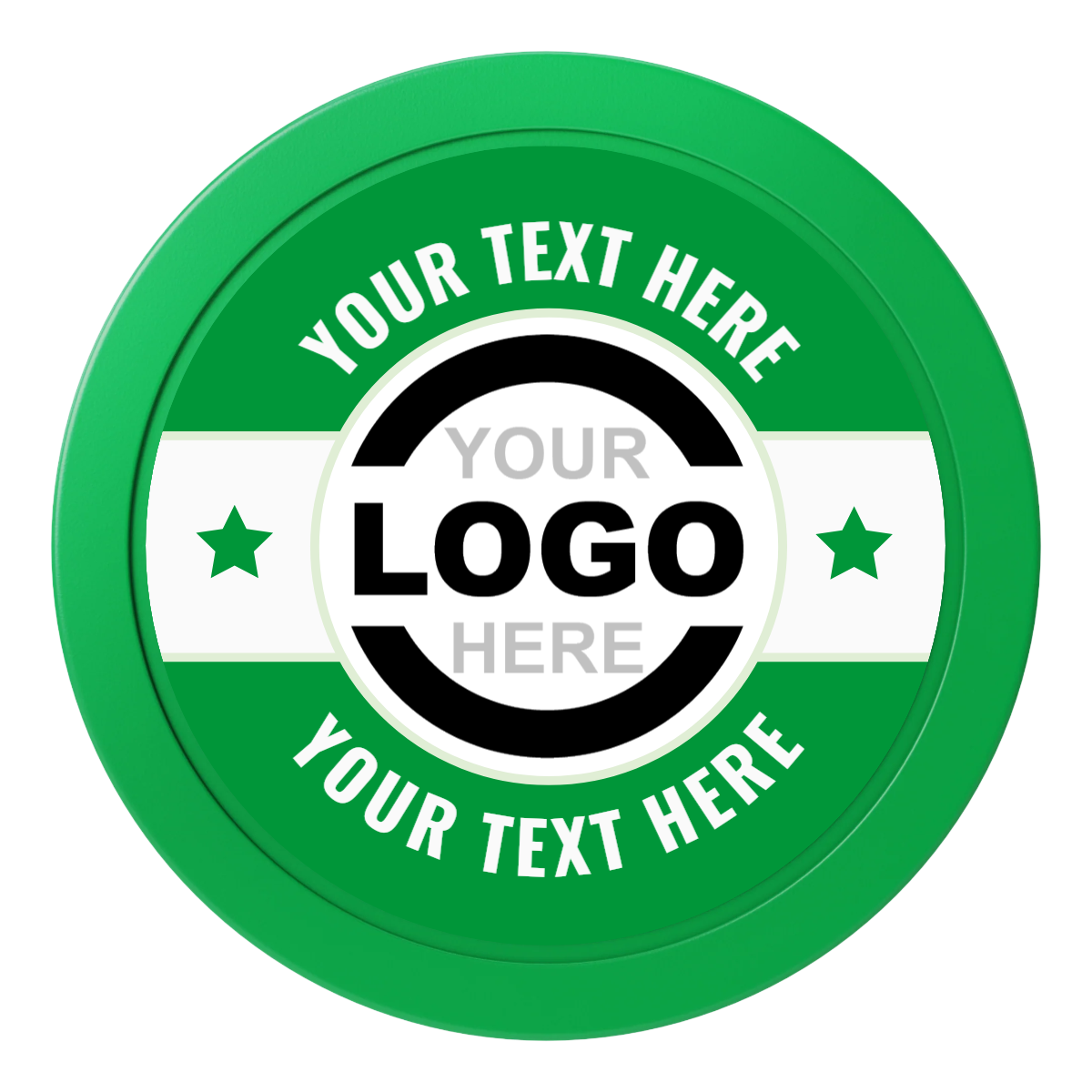 Star Banner 2" Oversized Poker Chips - Green - Front