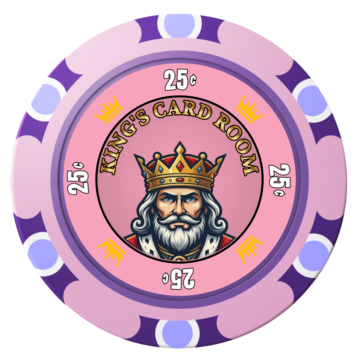 Kings Clay Poker Chips - Pink / Monte Carlo / 40mm - Front