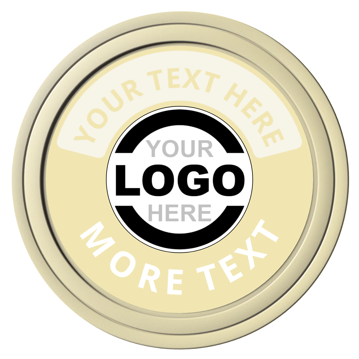 Two Tone Logo Composite Poker Chips - Ivory / Solid - Front