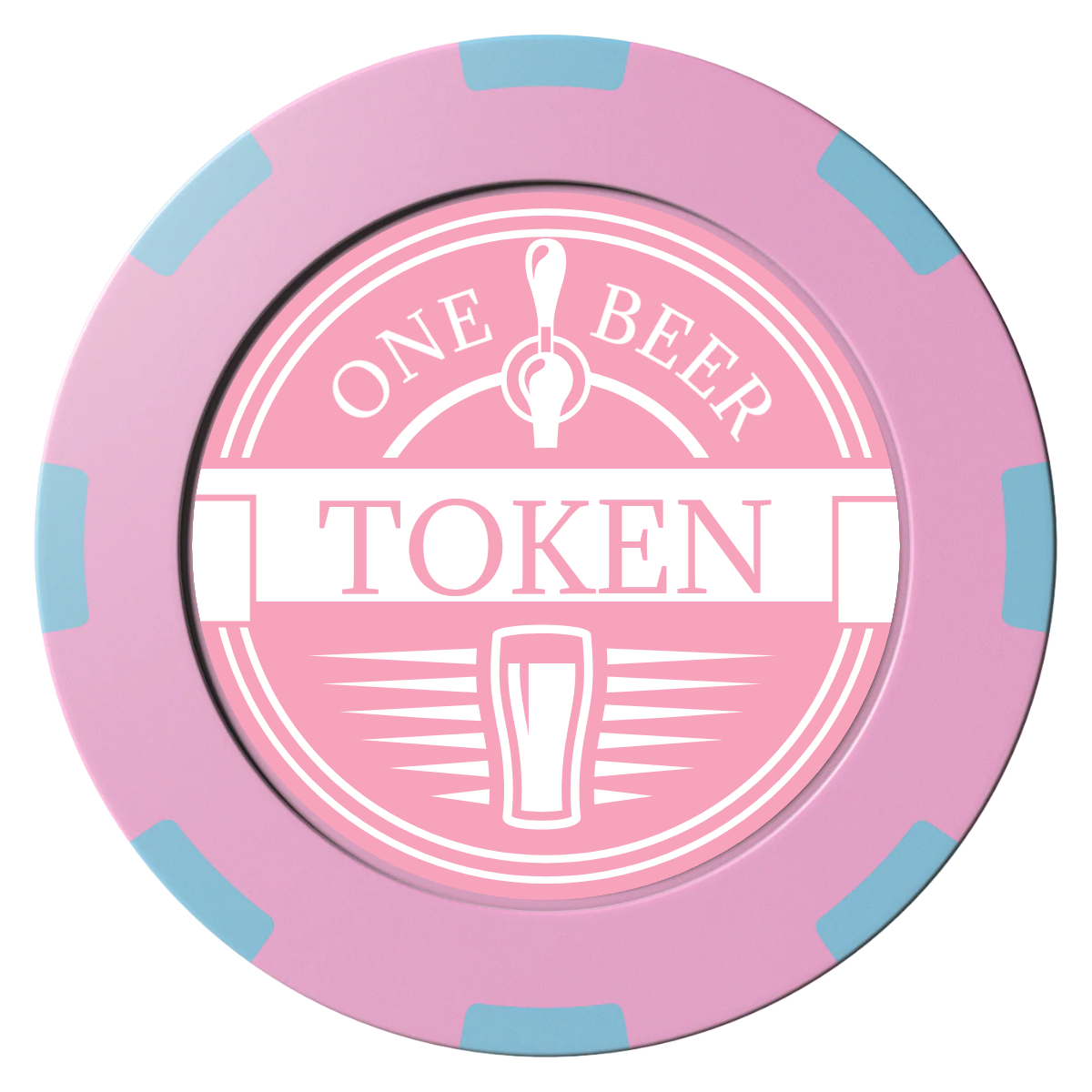 Tap Out Clay Poker Chips - Pink / 8 Spot (2 Tone) / 40mm - Front