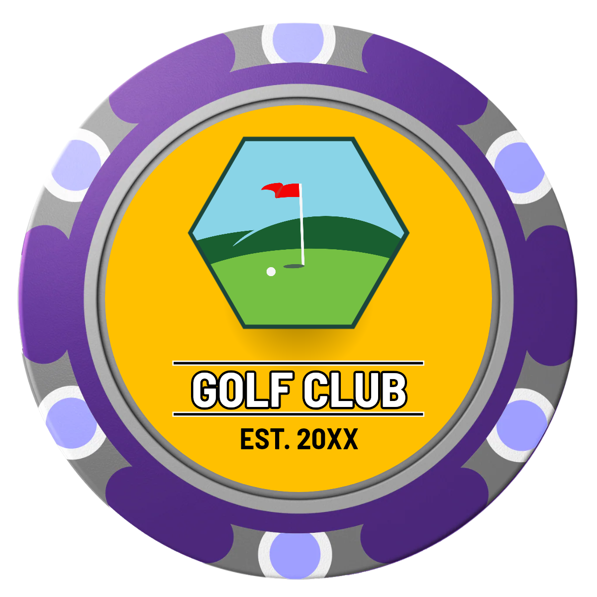 Birdy Bevy Clay Poker Chips - Purple / Monte Carlo / 40mm - Front