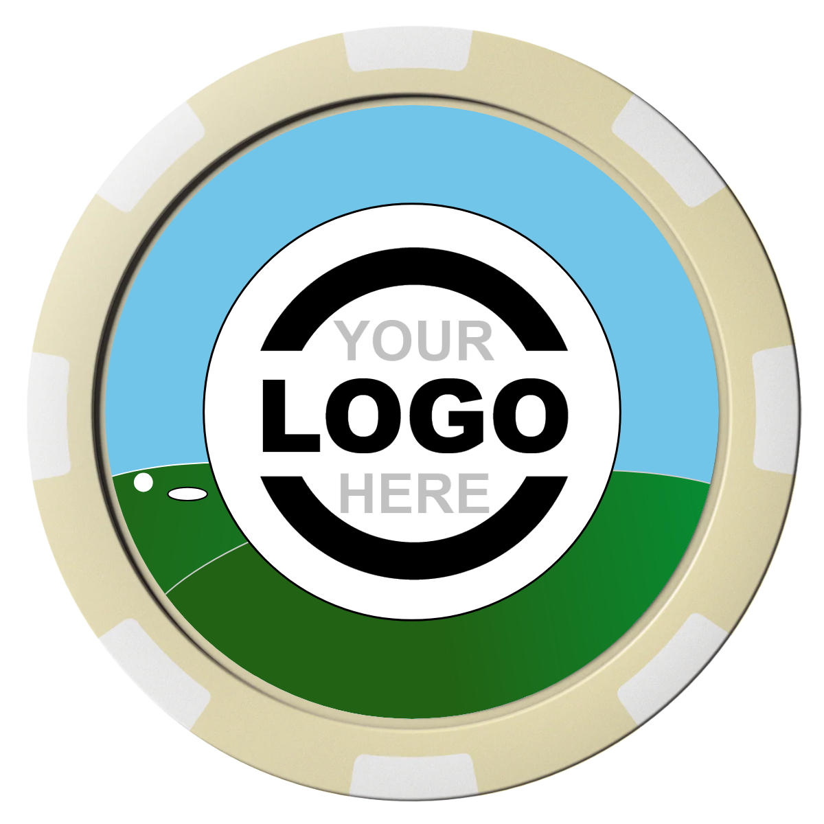 Going Golfing Today Magnetic Composite Poker Chips - Ivory / 8 Spot - Back