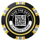 Save the Date Photo QR Code Clay Poker Chips - Black / Monte Carlo / 40mm - Back