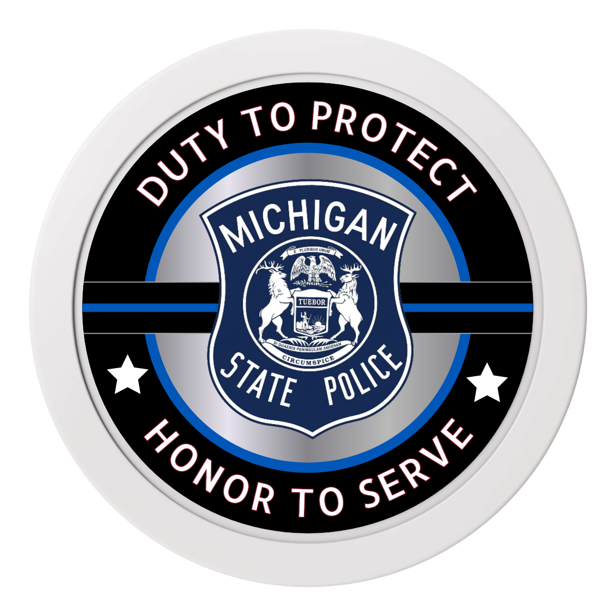 Police Department #01 2" Oversized Poker Chips - White - Front