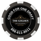 Branded Logo Bar Drink Token Composite Poker Chips - Black / 8 Spot - Back