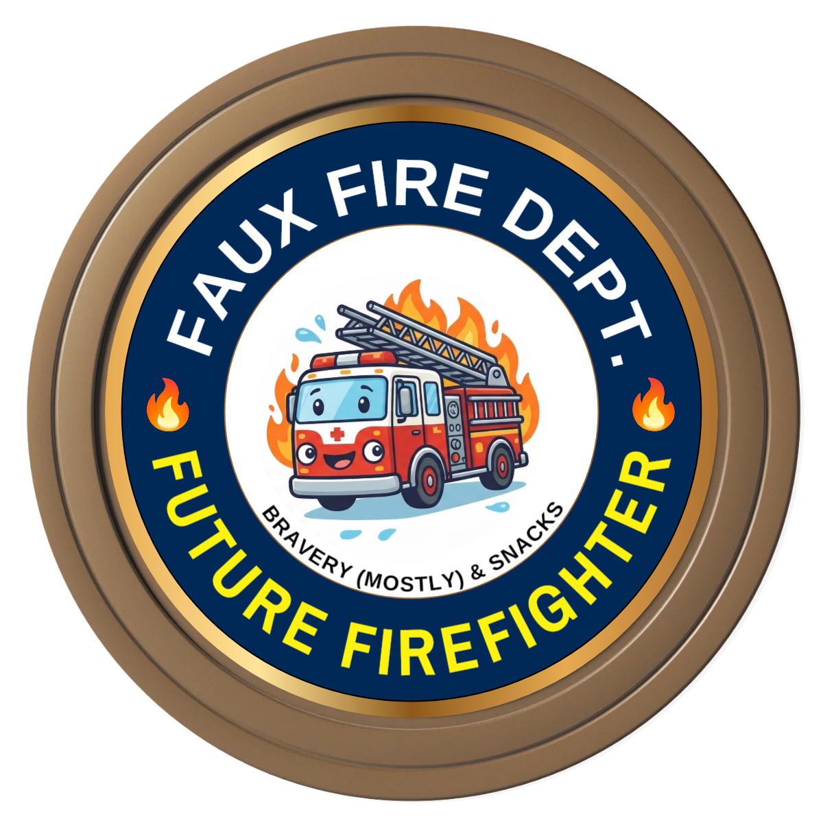 Future Firefighter Composite Poker Chips - Brown / Solid - Front