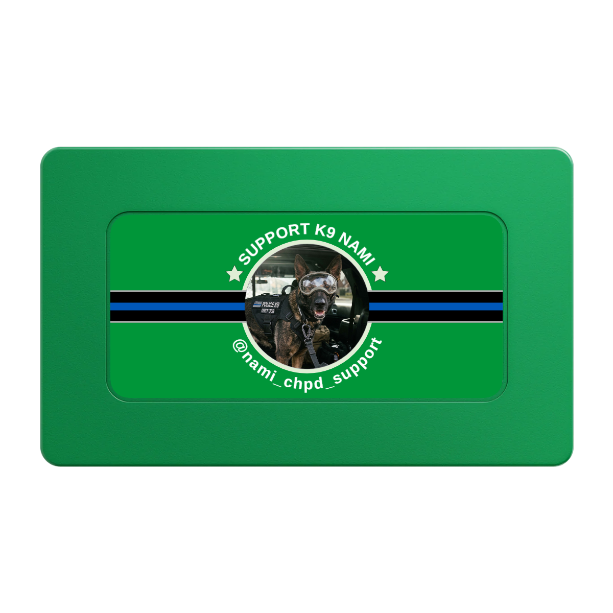 Police Department K9 #02 Rectangular Poker Chip Plaques - Green - Front