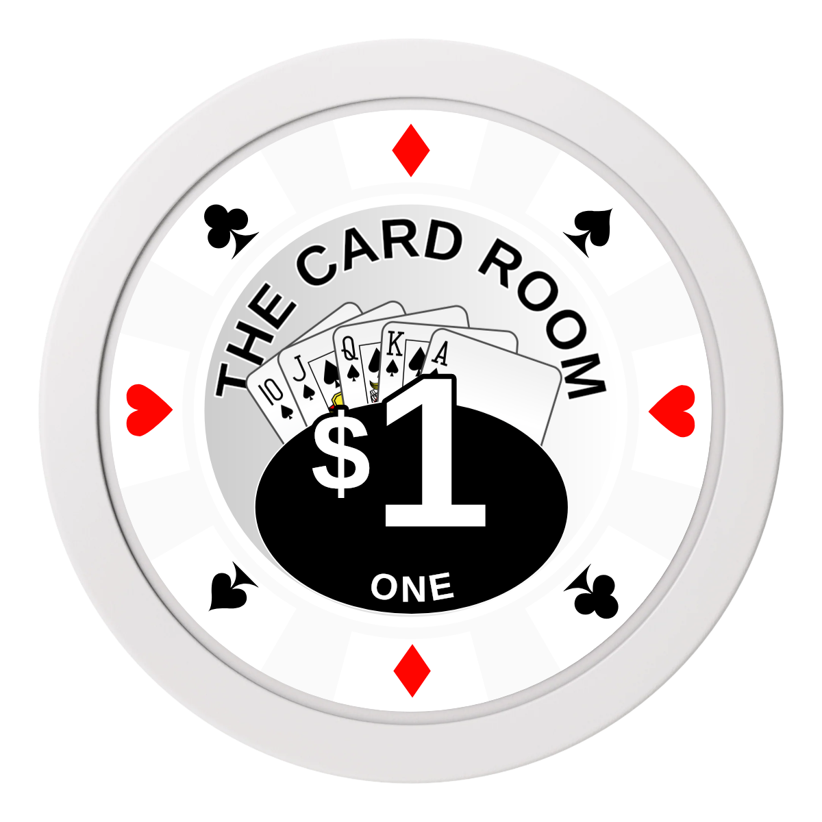 A Suitable Design 2" Oversized Poker Chips - White - Back