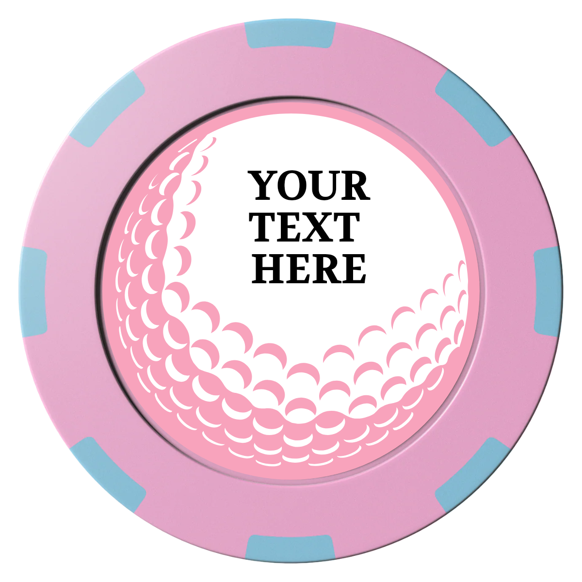 Hole In One Clay Poker Chips - Pink / 8 Spot (2 Tone) / 40mm - Front