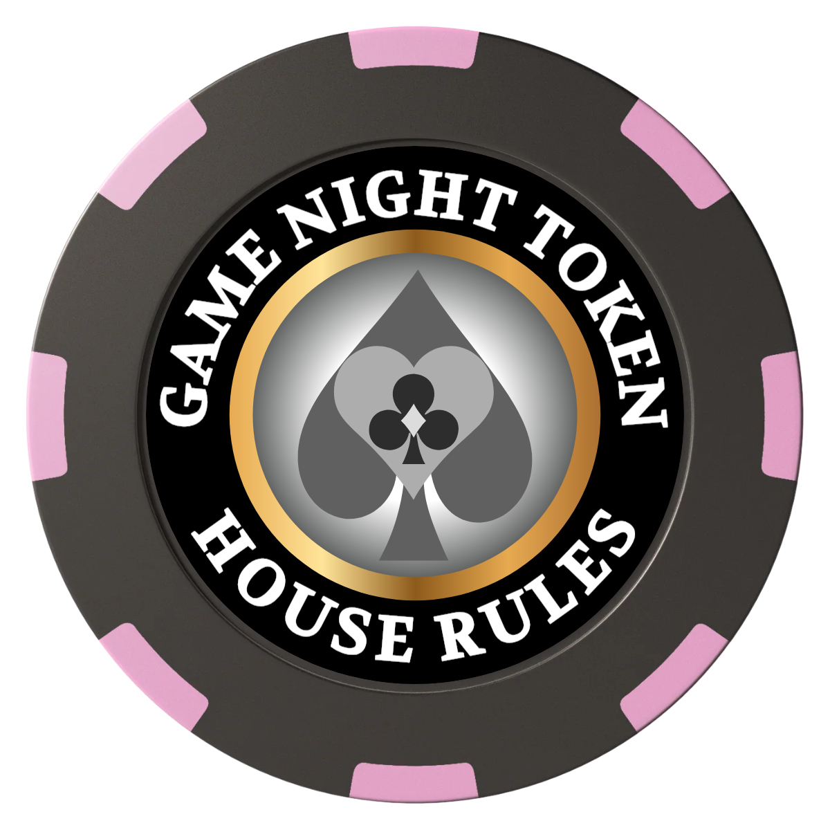 Stacked Suits Clay Poker Chips - Black / 8 Spot (2 Tone) / 40mm - Back