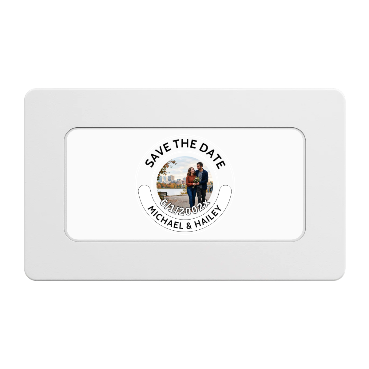 Save the Date Photo QR Code Rectangular Poker Chip Plaques - White - Front