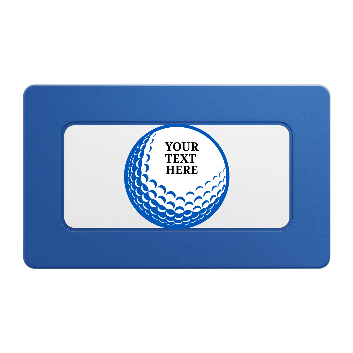Hole In One Rectangular Poker Chip Plaques - Blue - Front