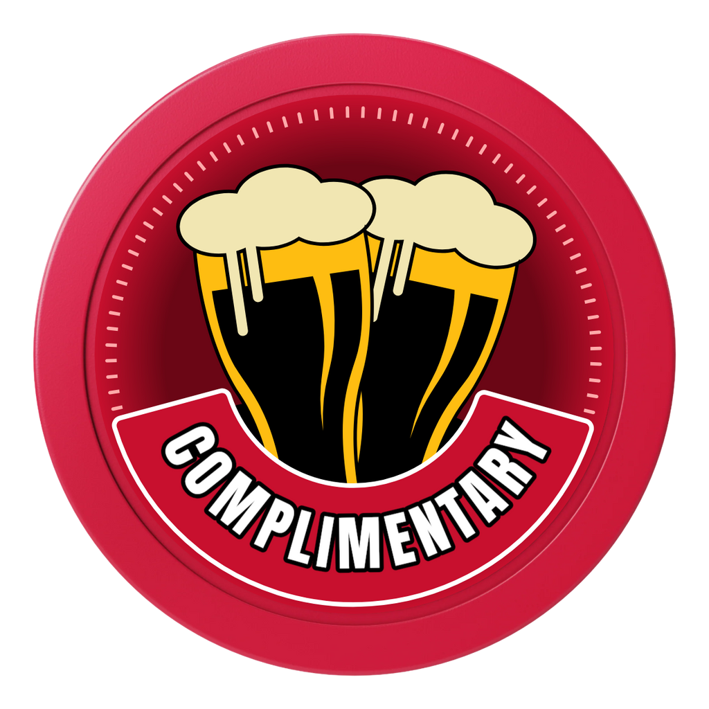 Double Pint 2 2" Oversized Poker Chips - Red - Back