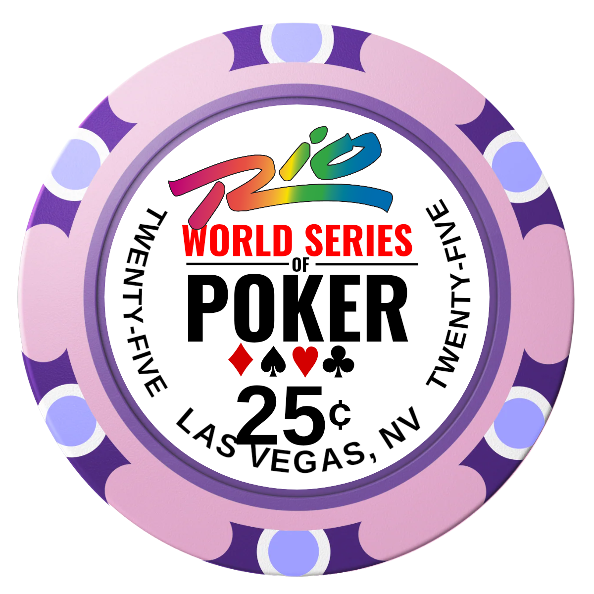 WSOP Clay Poker Chips - Pink / Monte Carlo / 40mm - Front