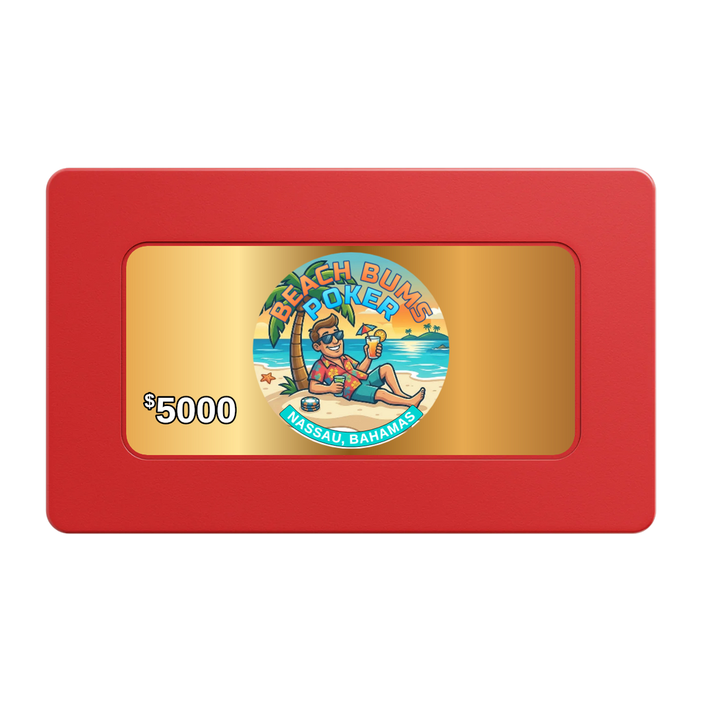 Sandy's Casino Rectangular Poker Chip Plaques - Red - Back