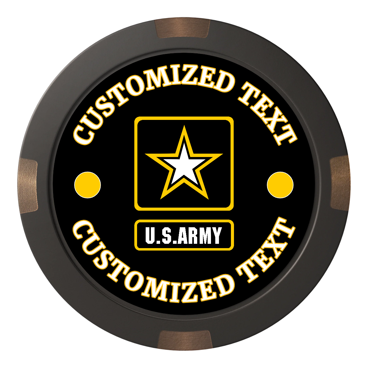 Army Strong Composite & Metal Hybrid Poker Chips - Black - Back