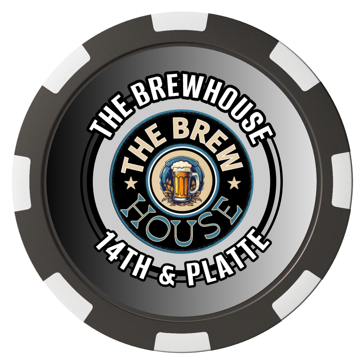 Ice Cold Beer Drink Token Magnetic Composite Poker Chips - Black / 8 Spot - Back