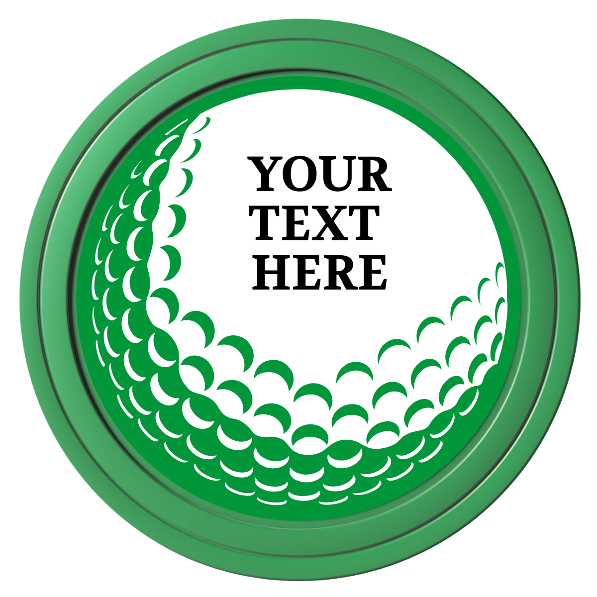 Hole In One Composite Poker Chips - Green / Solid - Front