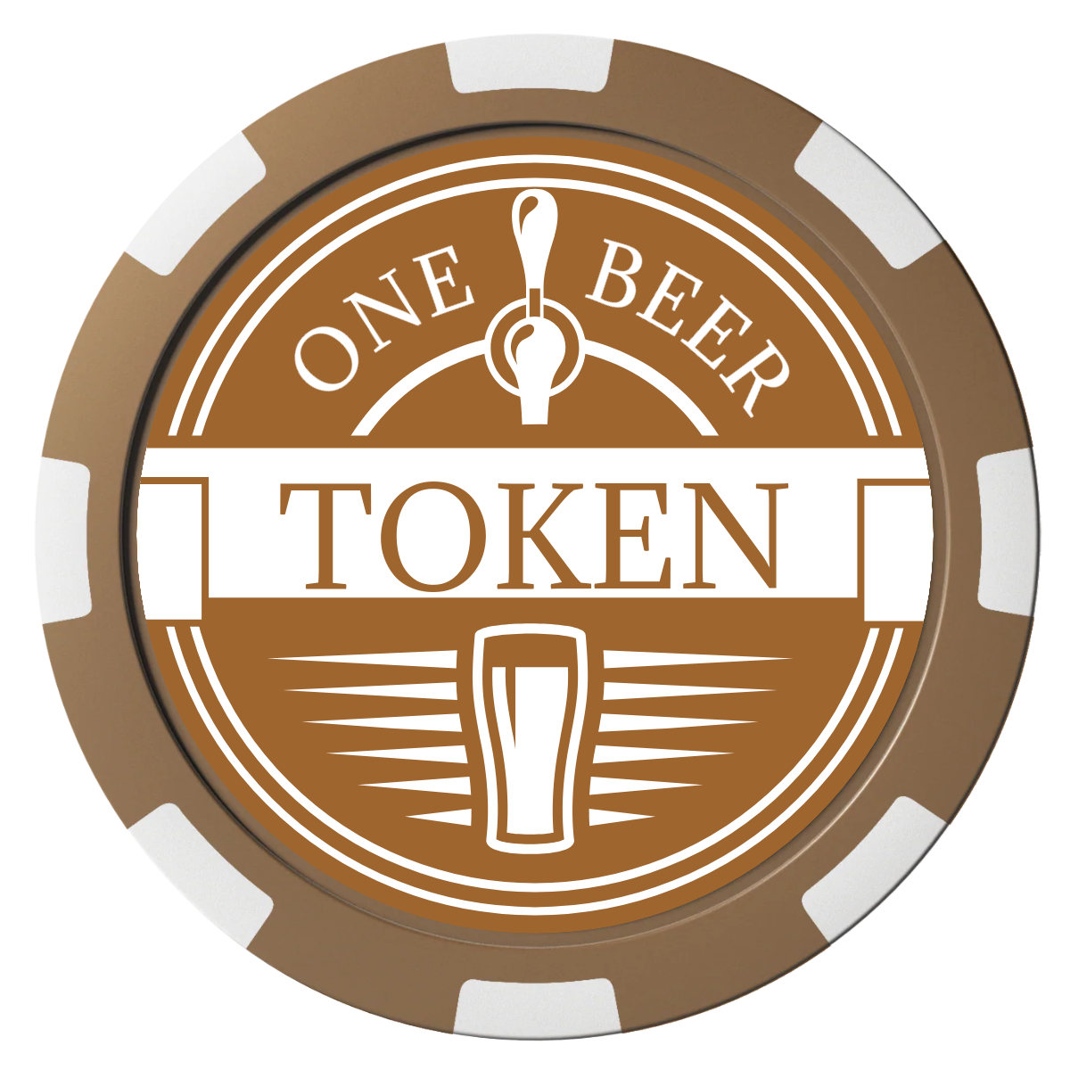 Tap Out Composite Poker Chips - Brown / 8 Spot - Front