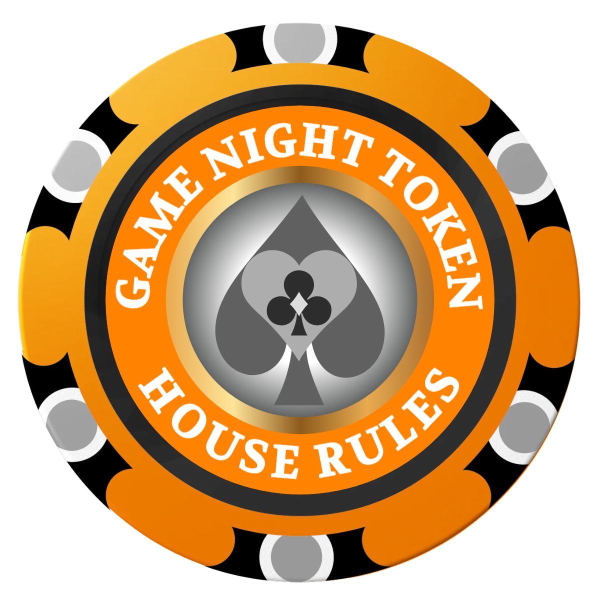 Stacked Suits Clay Poker Chips - Orange / Monte Carlo / 40mm - Front