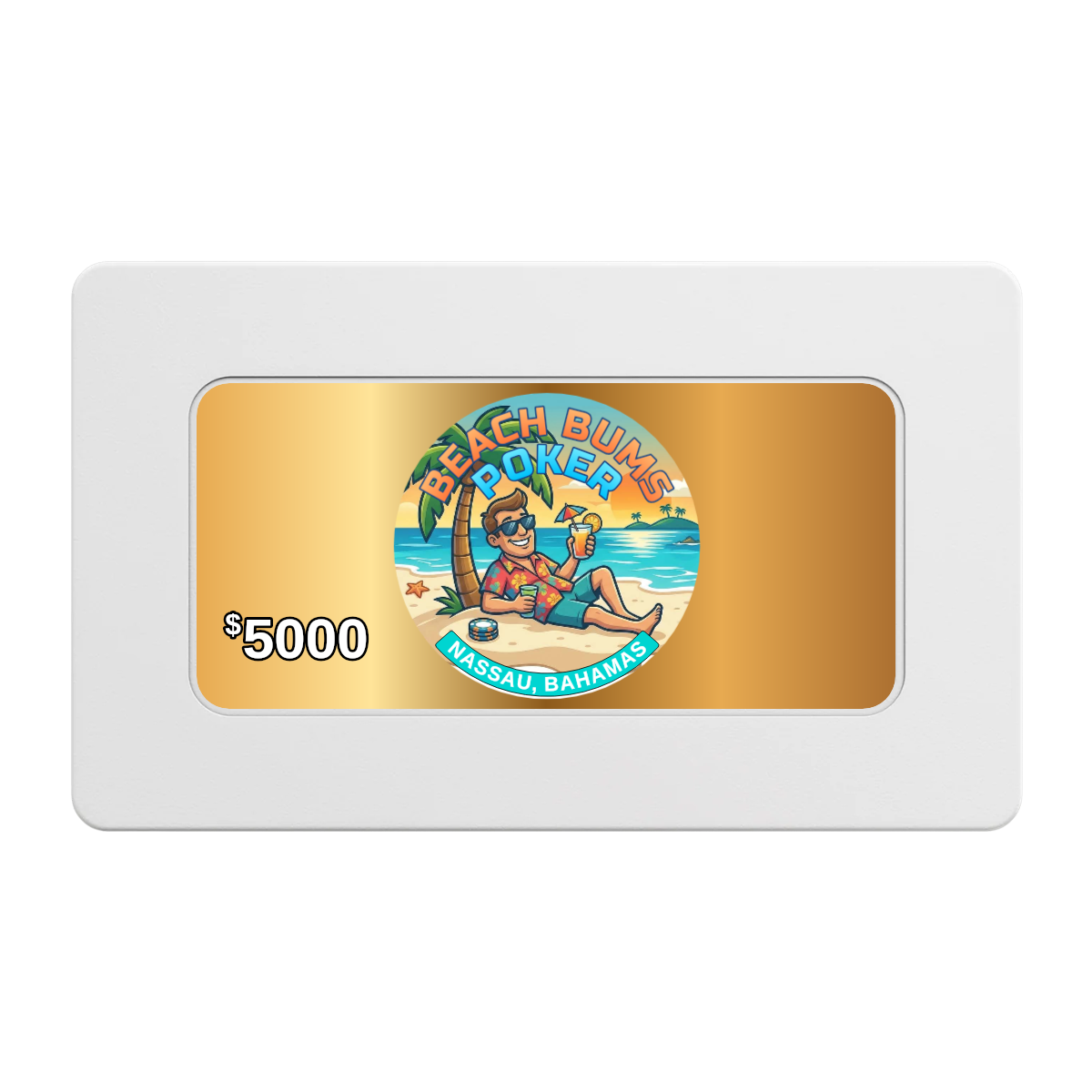 Sandy's Casino Rectangular Poker Chip Plaques - White - Back