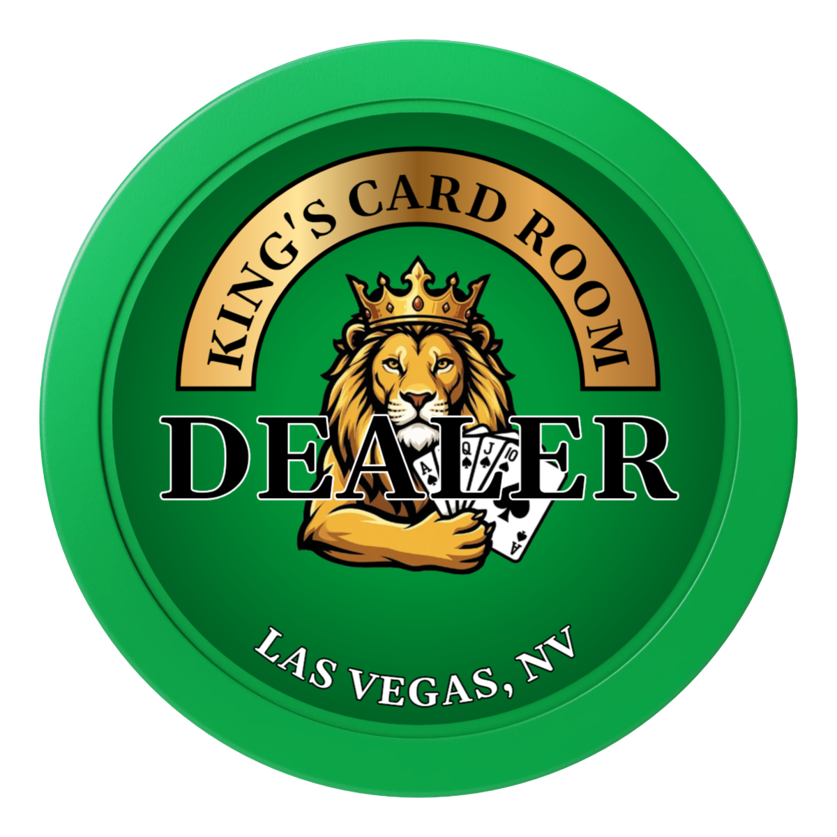 King's Card Room 2" Composite Dealer Button - Green - Back