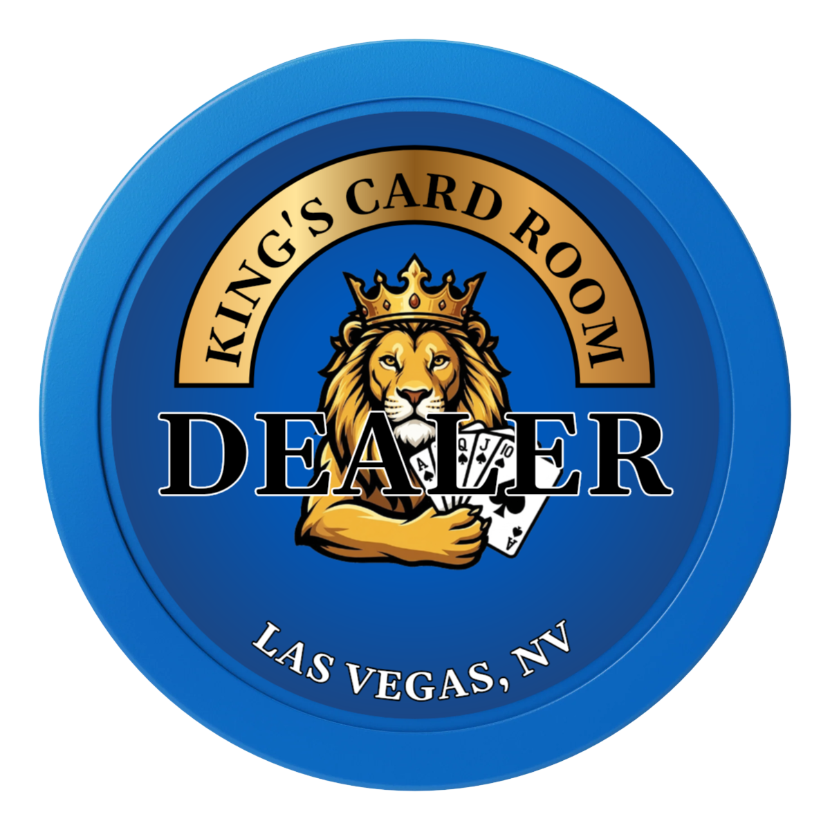 King's Card Room 2" Composite Dealer Button - Blue - Front