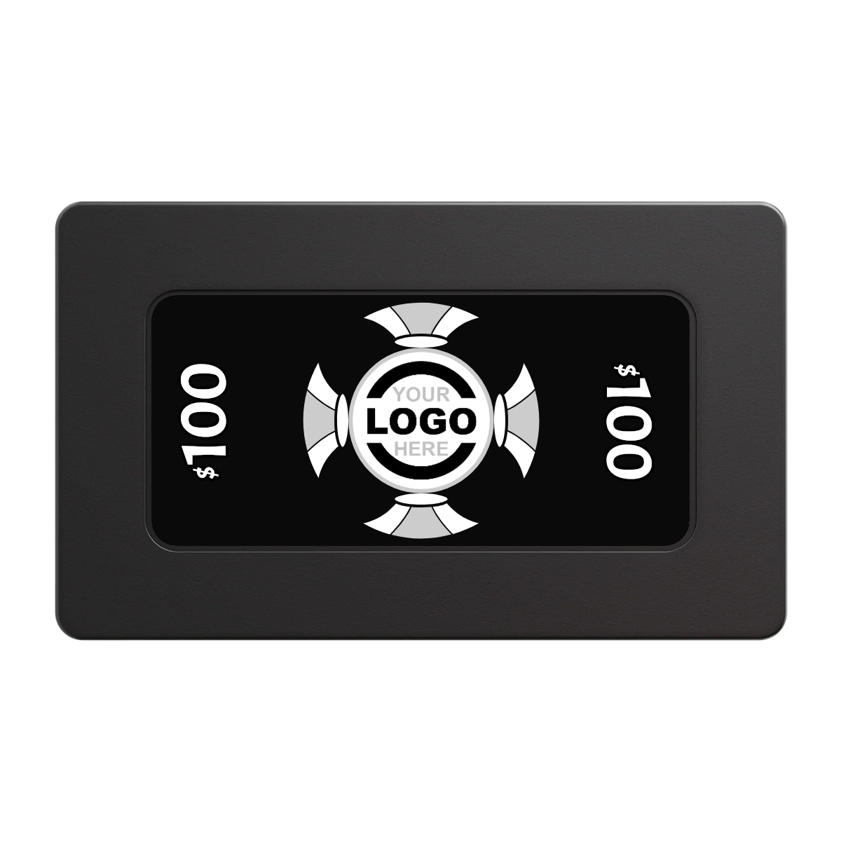 Alan Baker 4-2S A Rectangular Poker Chip Plaques - Black - Back