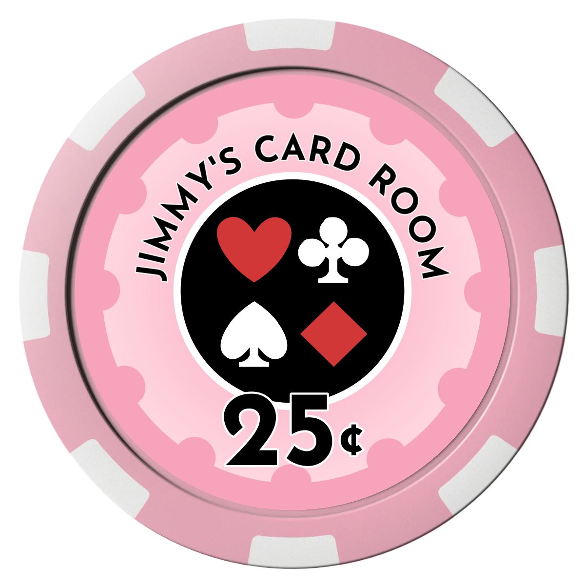 Your Four Suits Composite Poker Chips - Pink / 8 Spot - Front